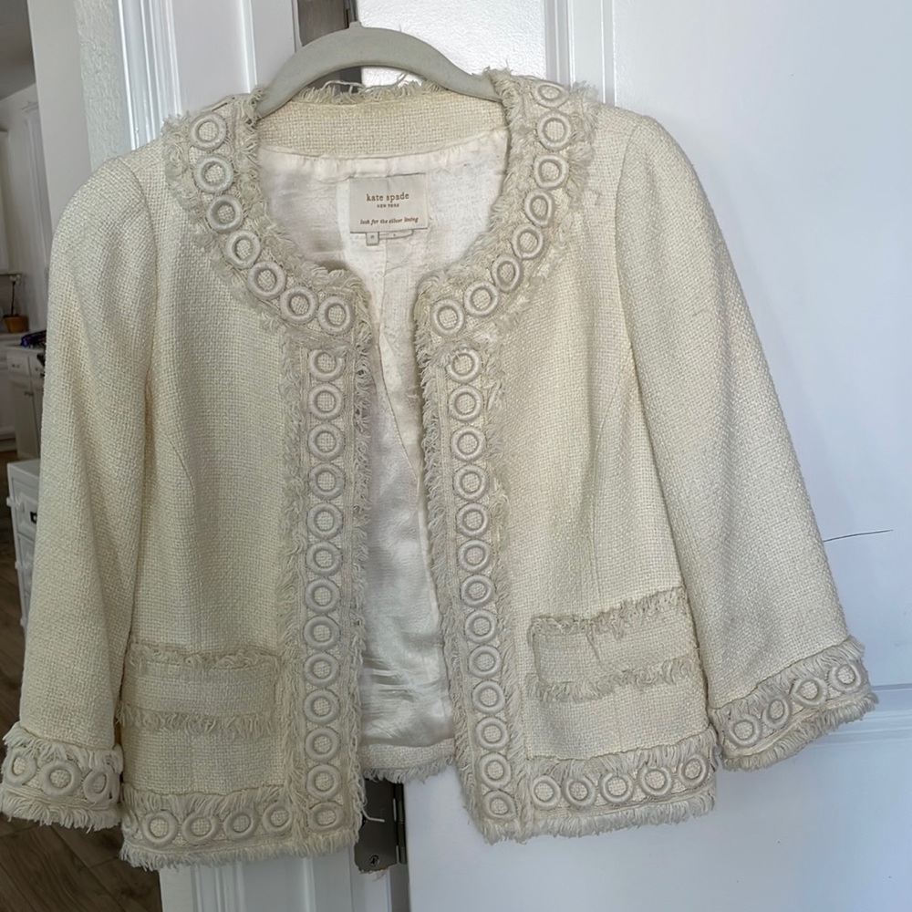 Kate Spade tweed jacket in cream
